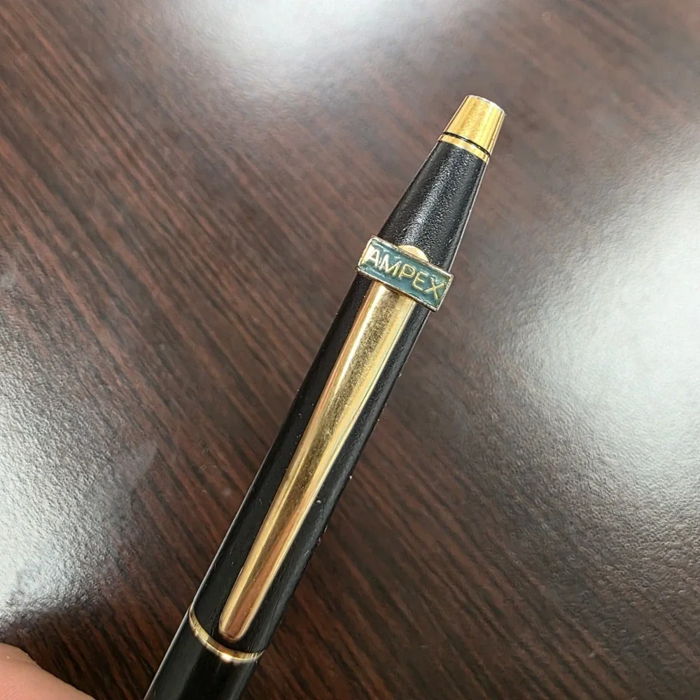 Cross Classic Century Mechanical Pencil Black Gold Trim Ampex Logo USA Made